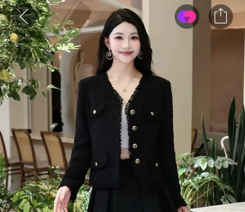 Black Tweed Blazer Jacket - photo 3