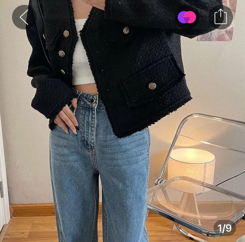 Black Tweed Blazer Jacket - photo 4