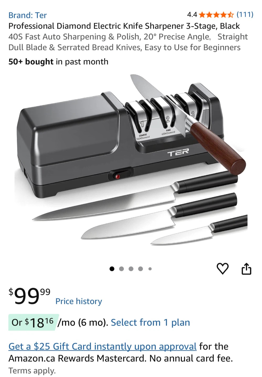 TER Electric 3-Stage Knife Sharpener