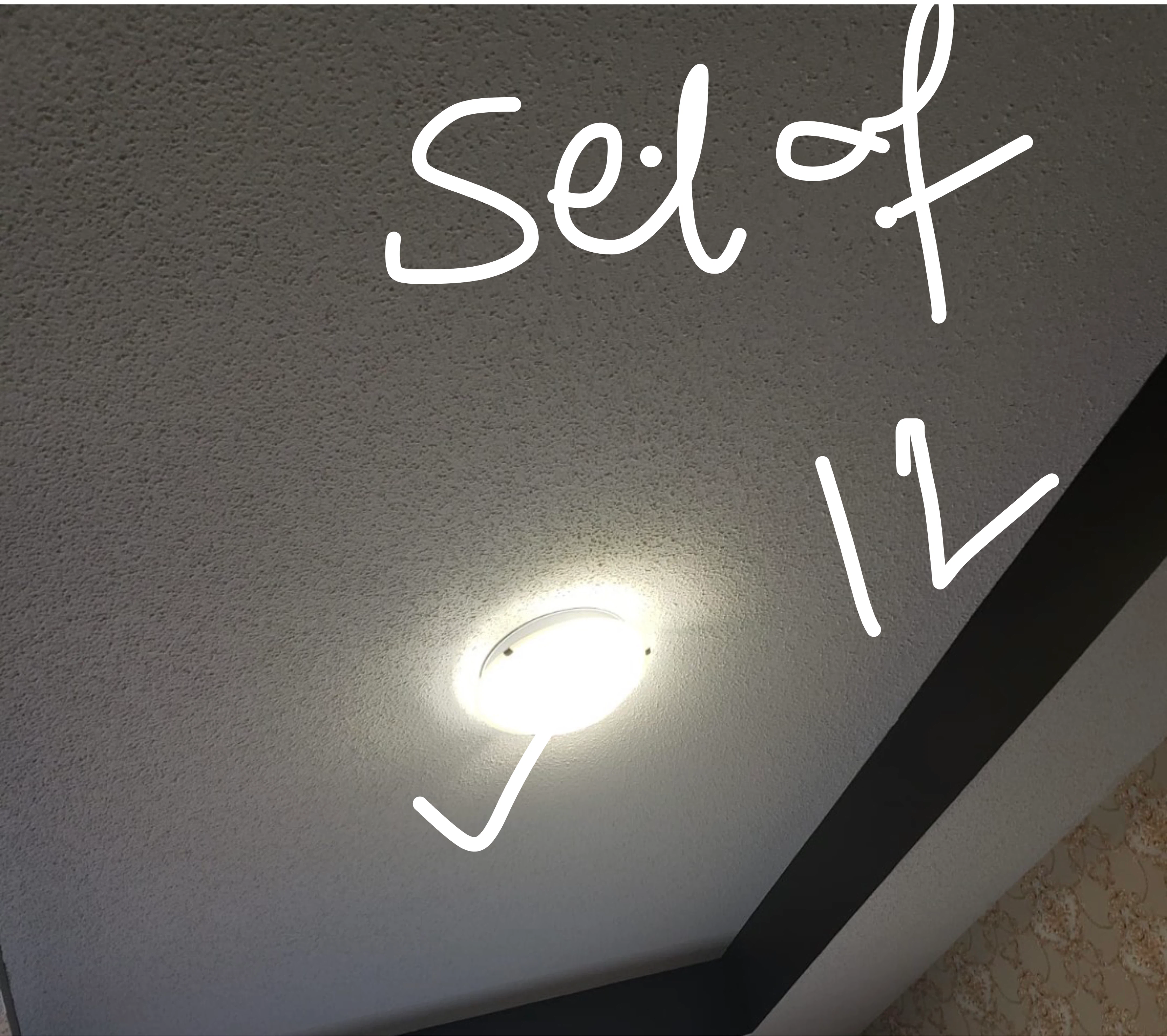 Set of 2 Glass Pendant Lights and 12 round lights - photo 2