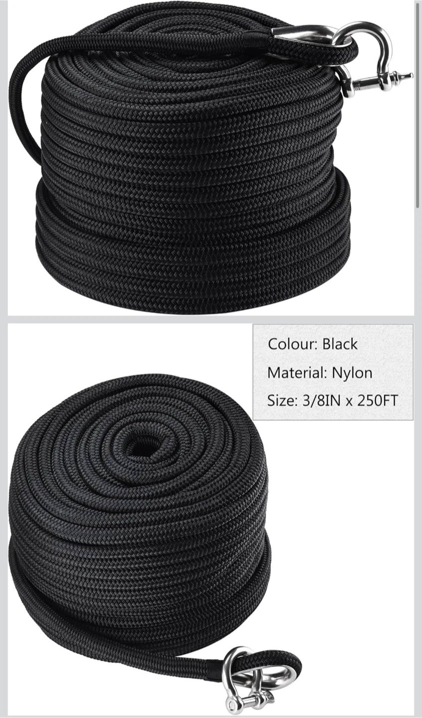 Double Braid Nylon Anchor Rope 3/8" x 250FT - photo 3