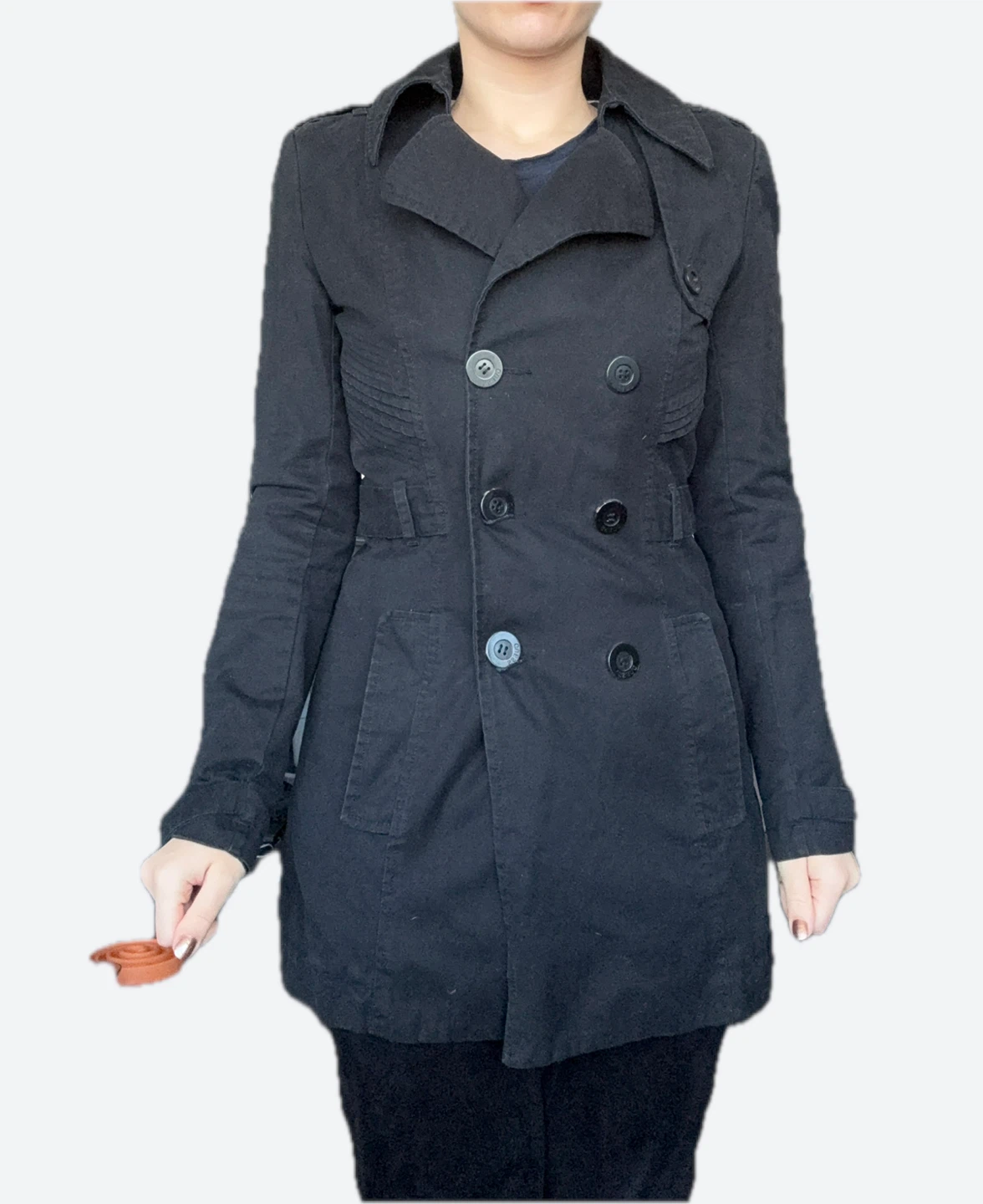 Guess Black Trench Coat