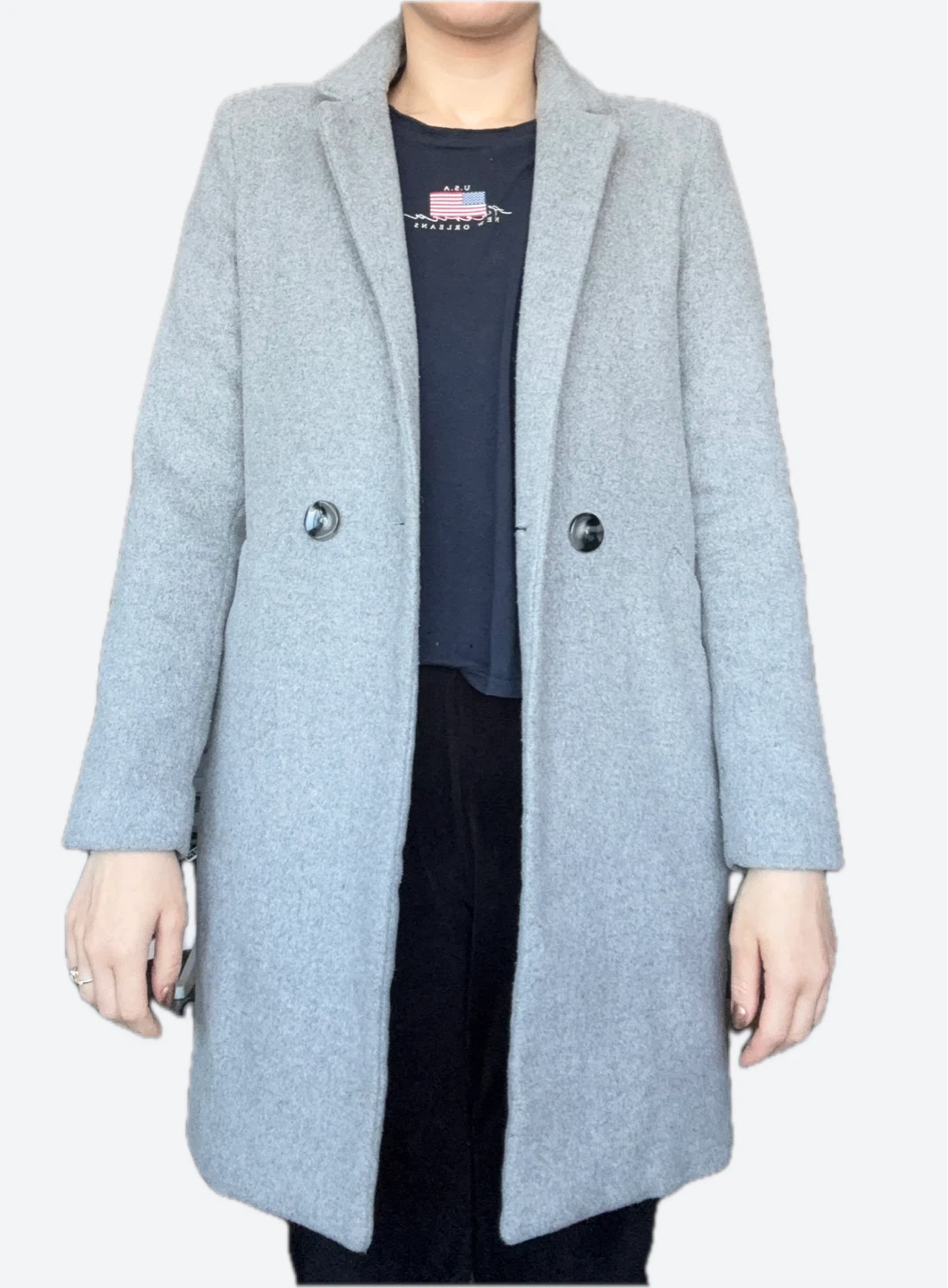 Grey Wool Blend Coat