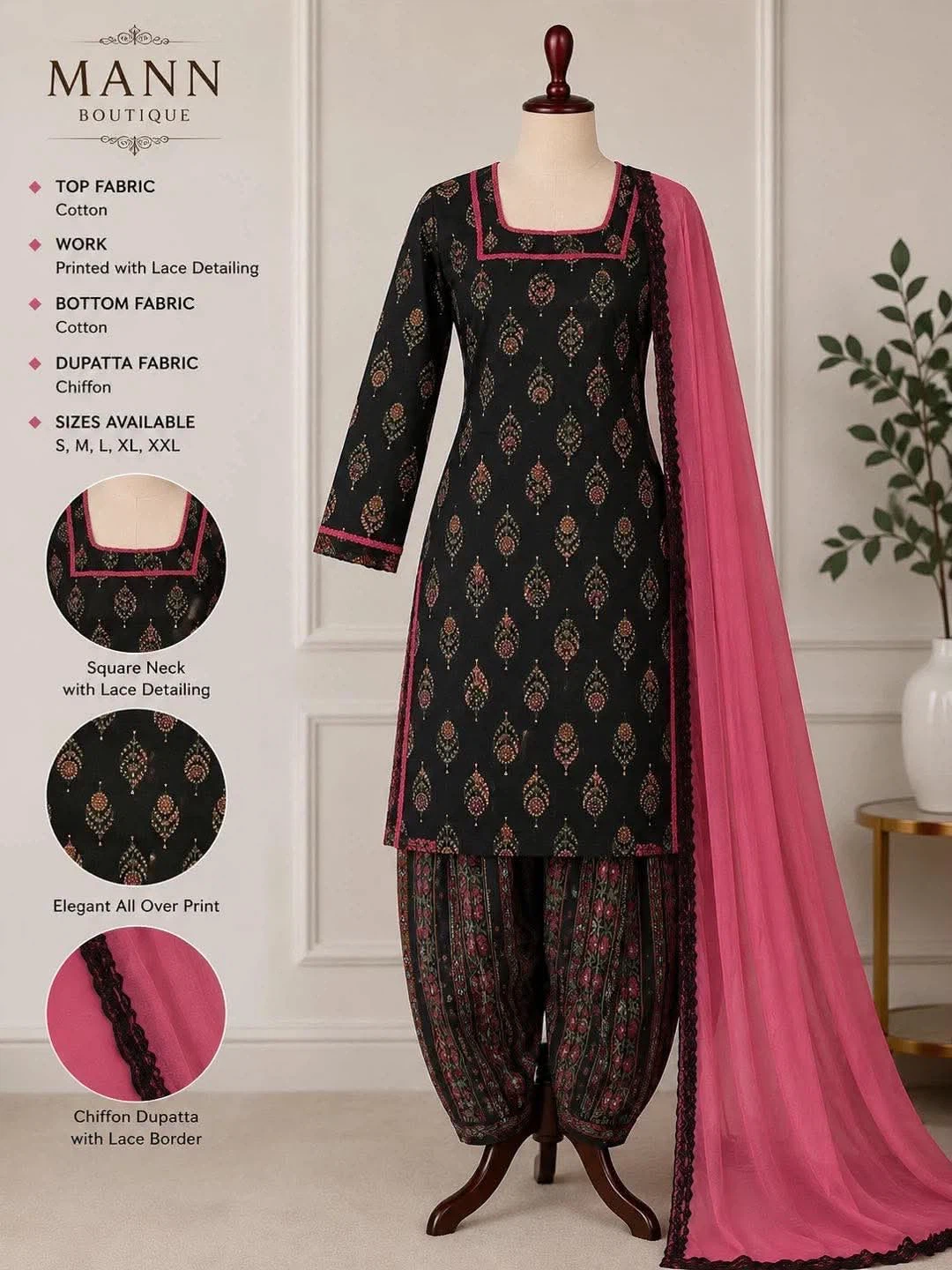 Mann Boutique Cotton Salwar Suit Set