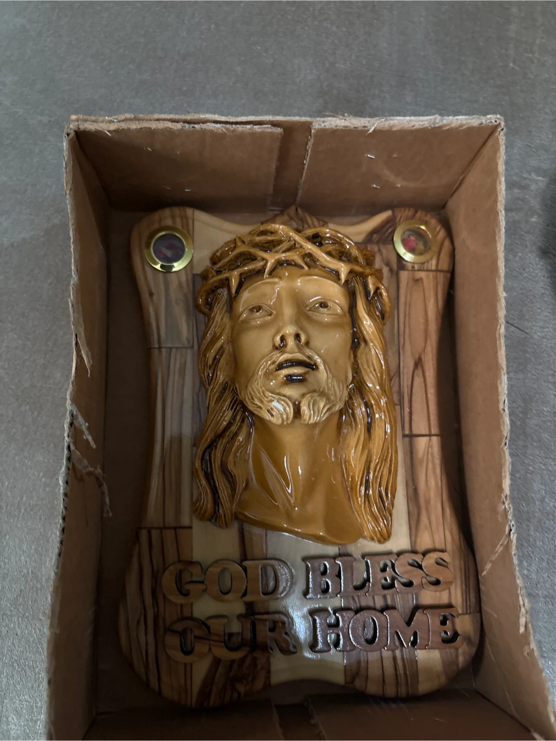 God Bless Our Home Olive Wood Wall Plaque