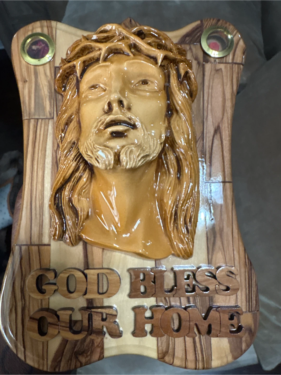 God Bless Our Home Olive Wood Wall Plaque - photo 4