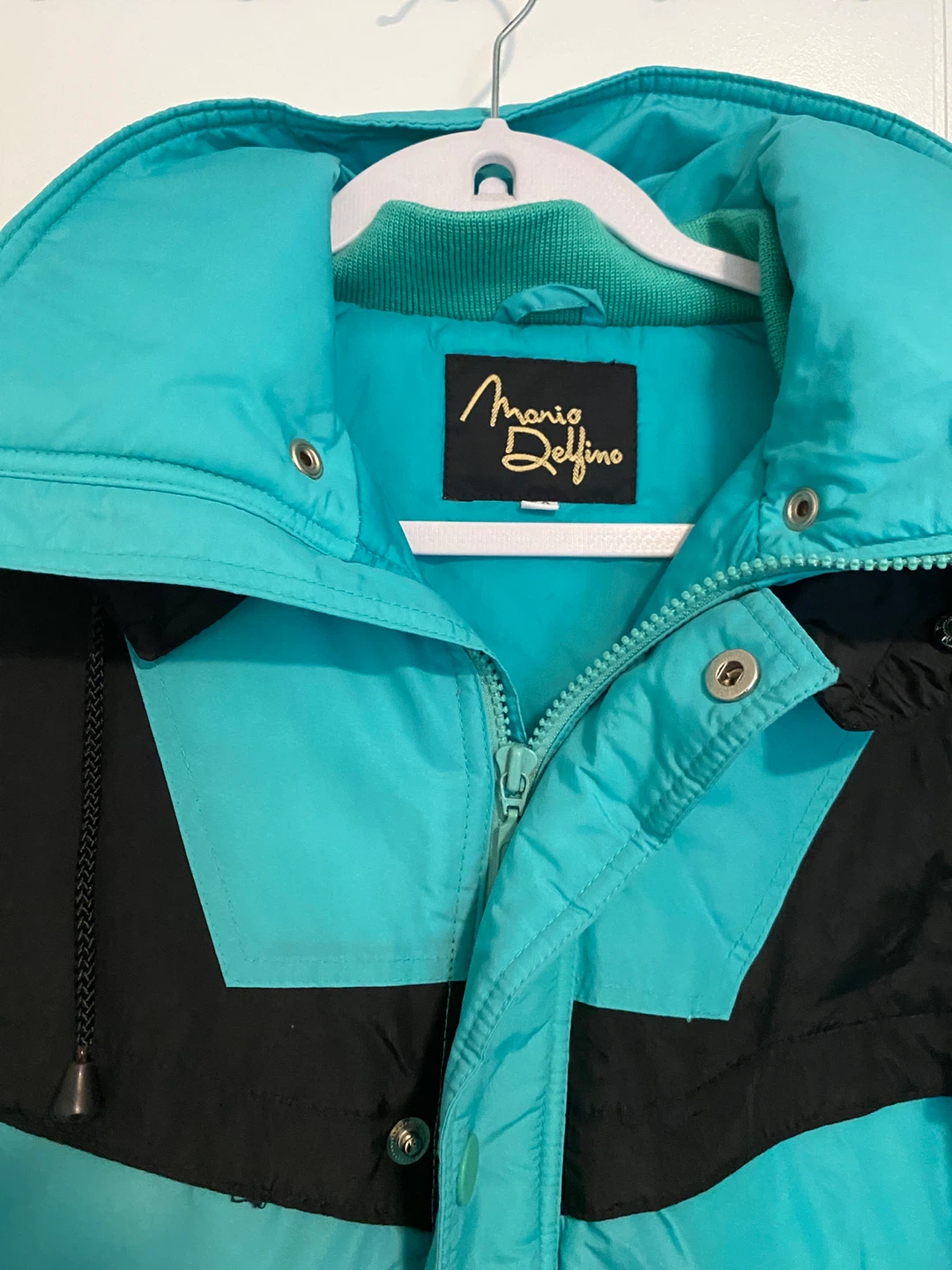 Mario Delfino Teal and Black Winter Jacket - photo 3