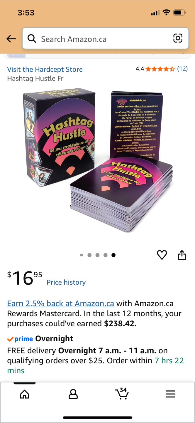 Hashtag Hustle French Social Media Strategy Card Game