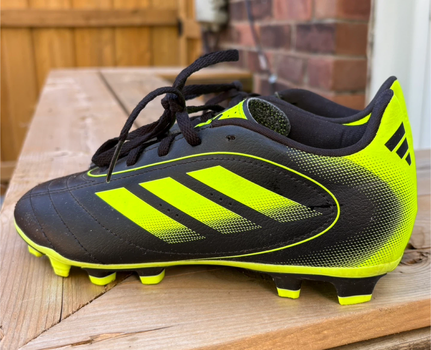 Adidas Soccer Cleats Black and Neon Yellow