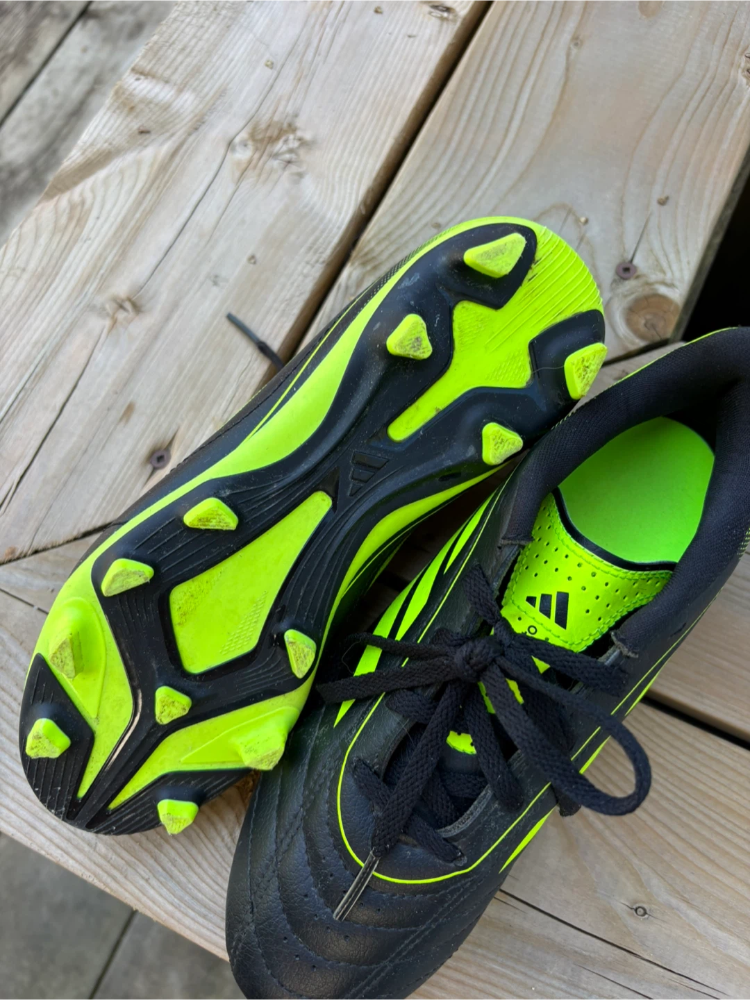 Adidas Soccer Cleats Black and Neon Yellow - photo 5