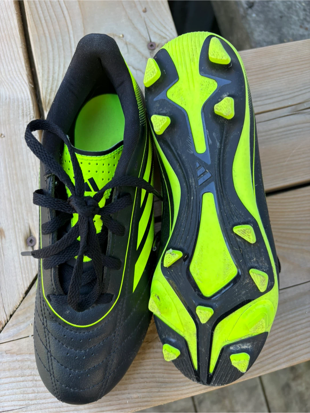 Adidas Soccer Cleats Black and Neon Yellow - photo 4