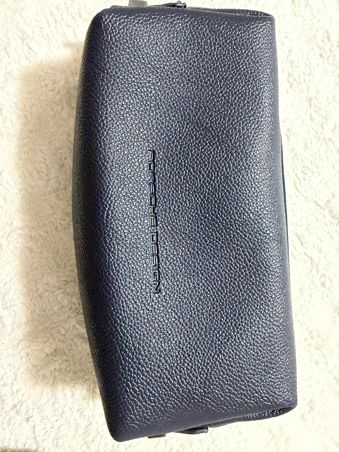 Porsche Design Navy Blue Leather Toiletry Bag