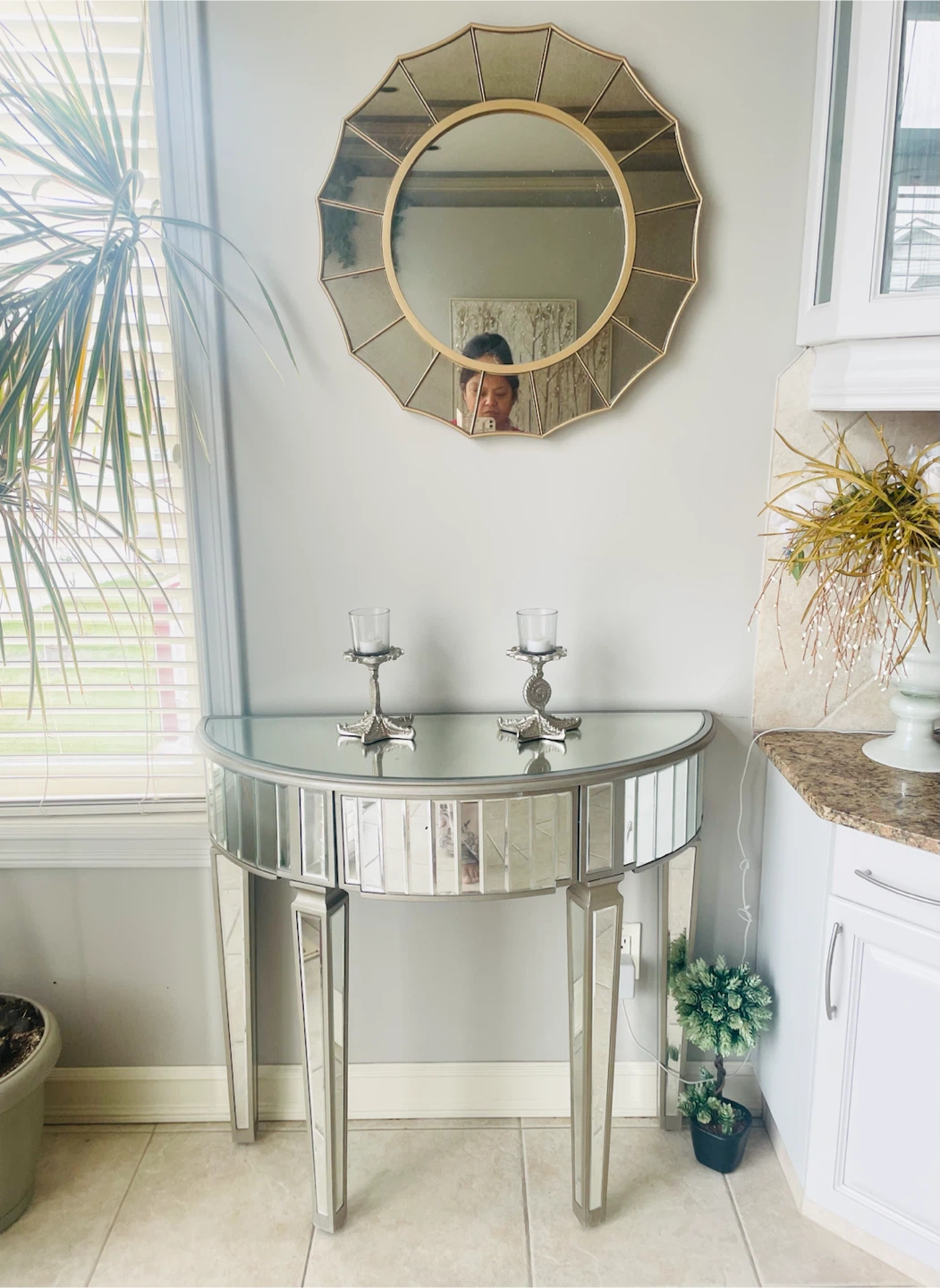 Mirrored Half-Moon Console Table - photo 2