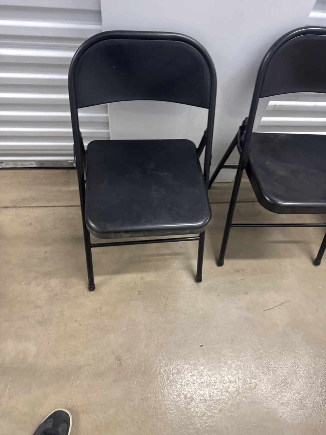 Set of 5 Black Metal Folding Chairs - photo 3