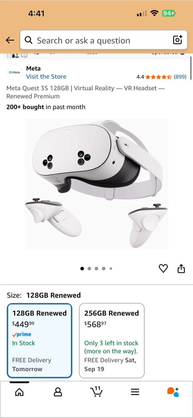 Meta Quest 3S 128GB VR Headset