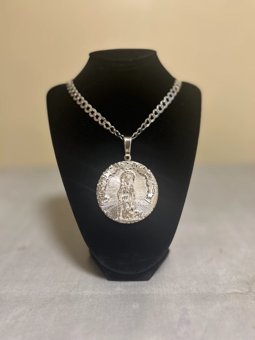 Silver Saint Lazarus Pendant Necklace