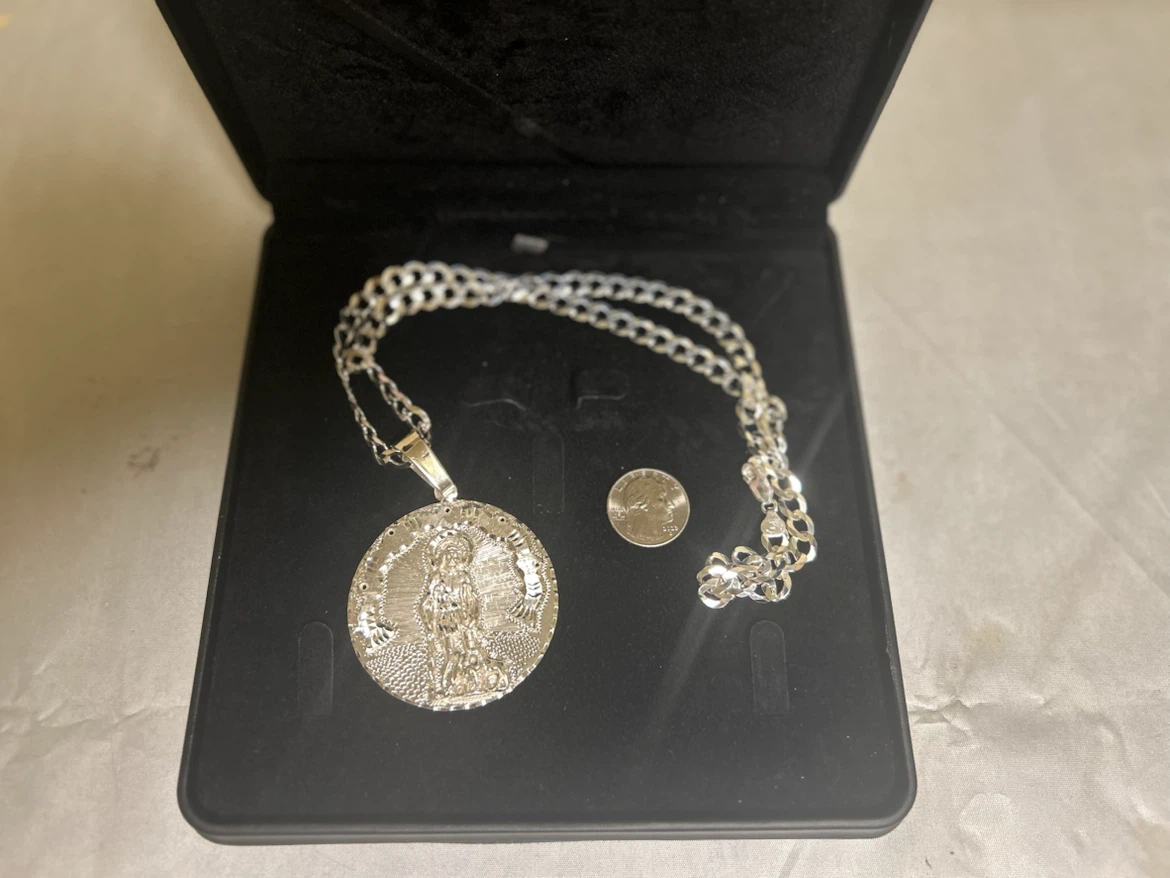 Silver Saint Lazarus Pendant Necklace - photo 3