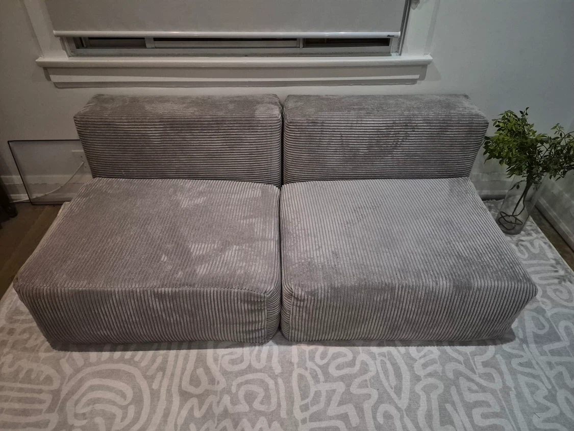 Grey Corduroy Module Seating Set - photo 2