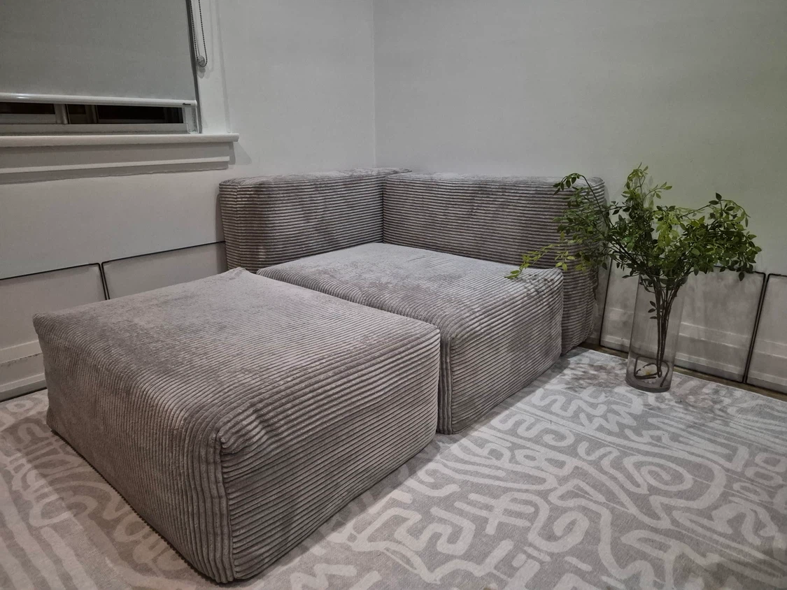 Grey Corduroy Module Seating Set - photo 3