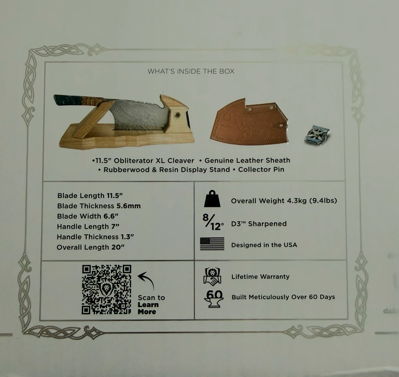 Dalstrong Valhalla Series 11.5" Obliterator XL Cleaver - photo 4