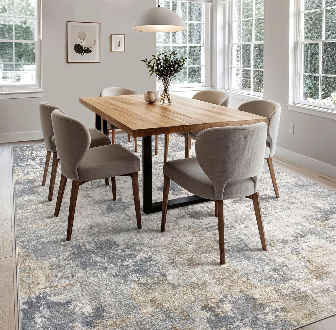 Machine Washable Abstract Area Rug 9x12 ft - photo 2