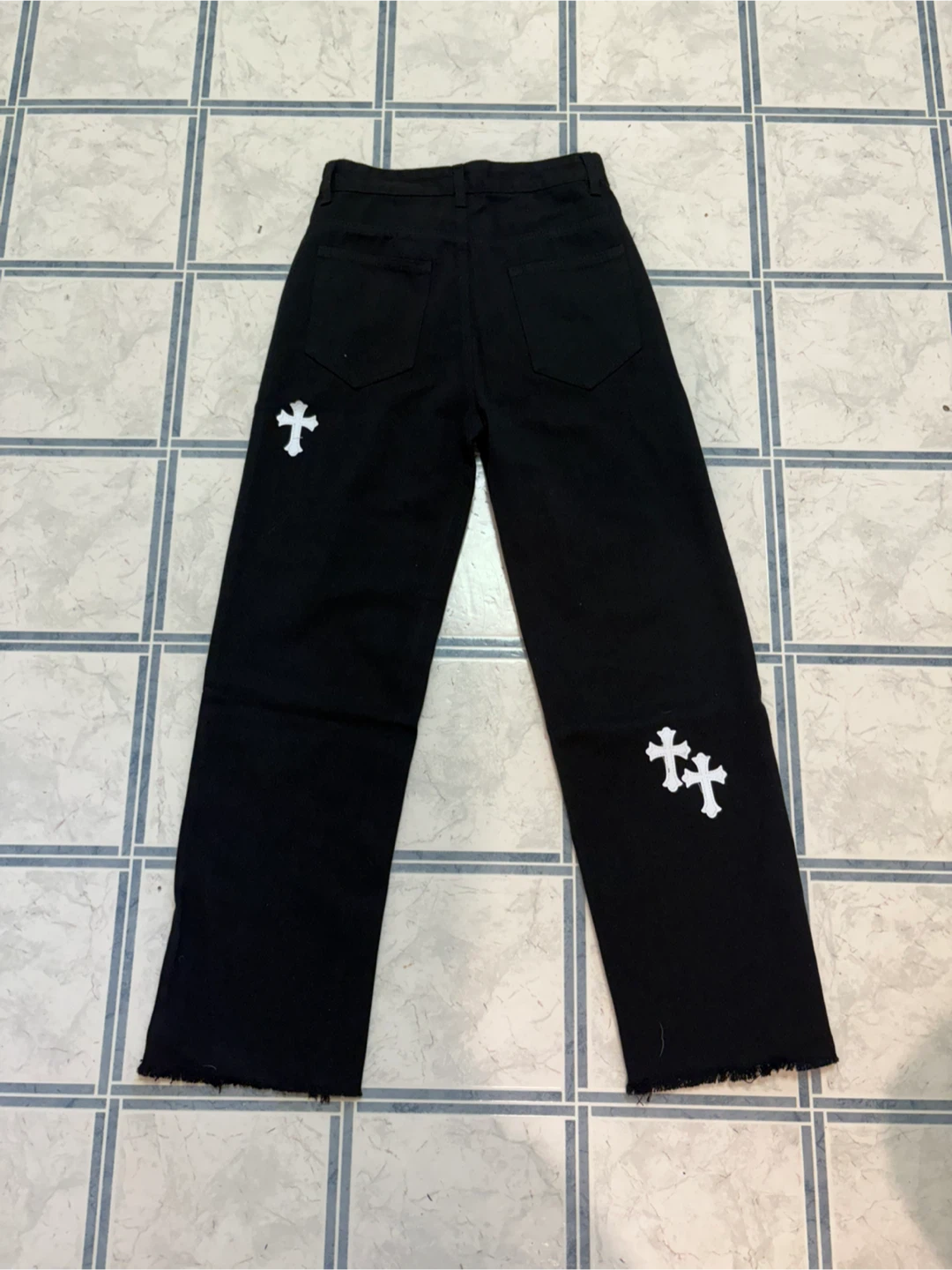 Black Cross Print Pants - photo 2