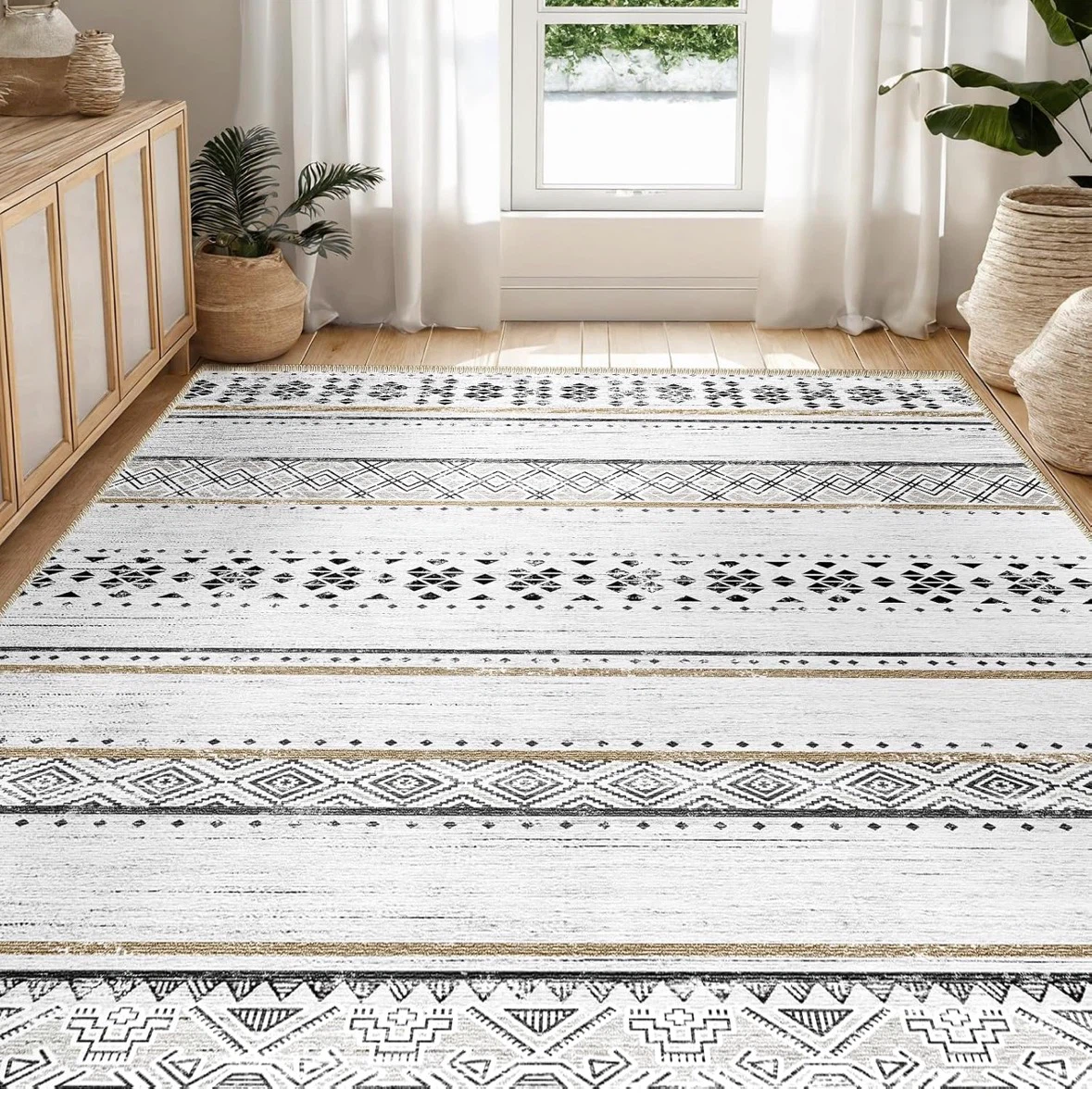 Tribal Pattern Area Rug 7x5 ft