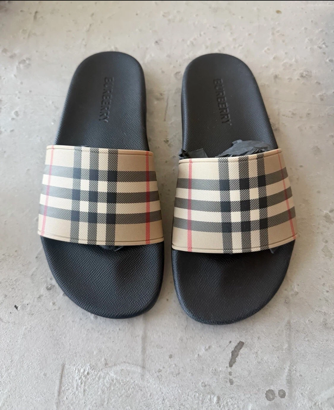 Burberry Check Slides with box size 10 - photo 2