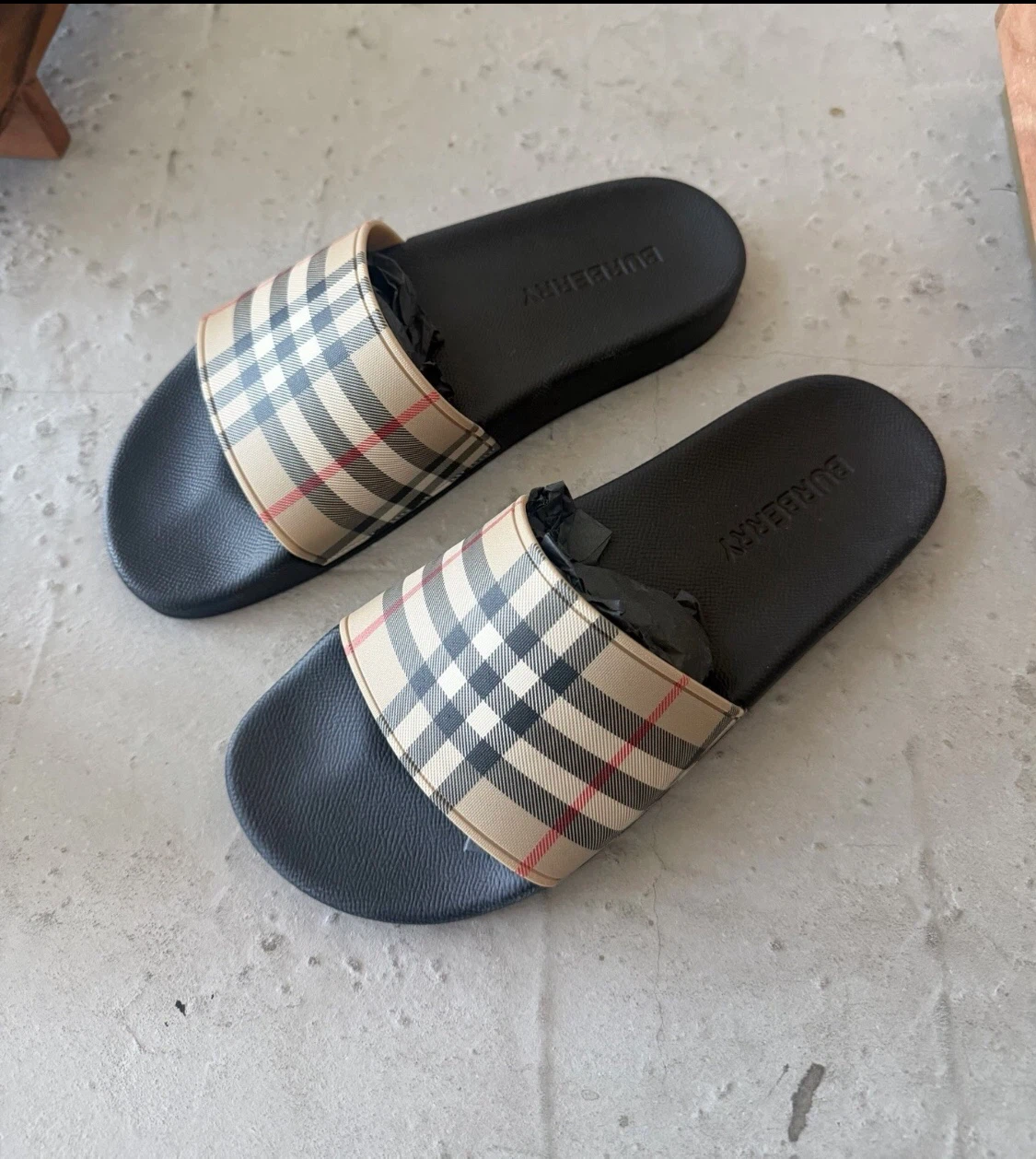 Burberry Check Slides with box size 10 - photo 3