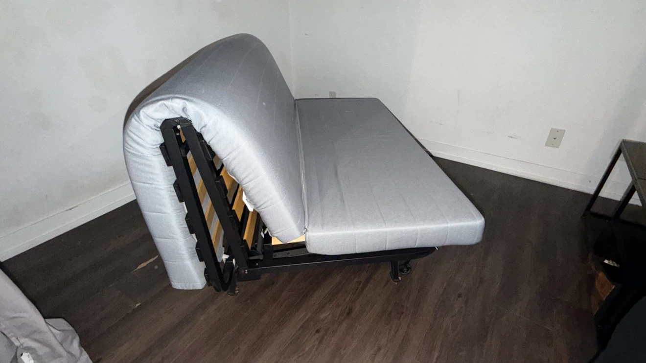 Grey Queen Sized Futon Sofa Bed - photo 2