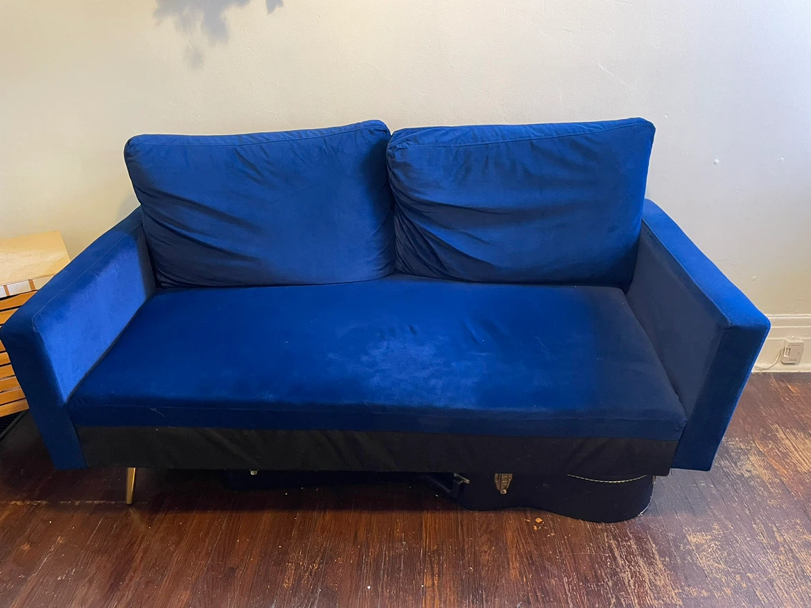 Blue Velvet Sofa