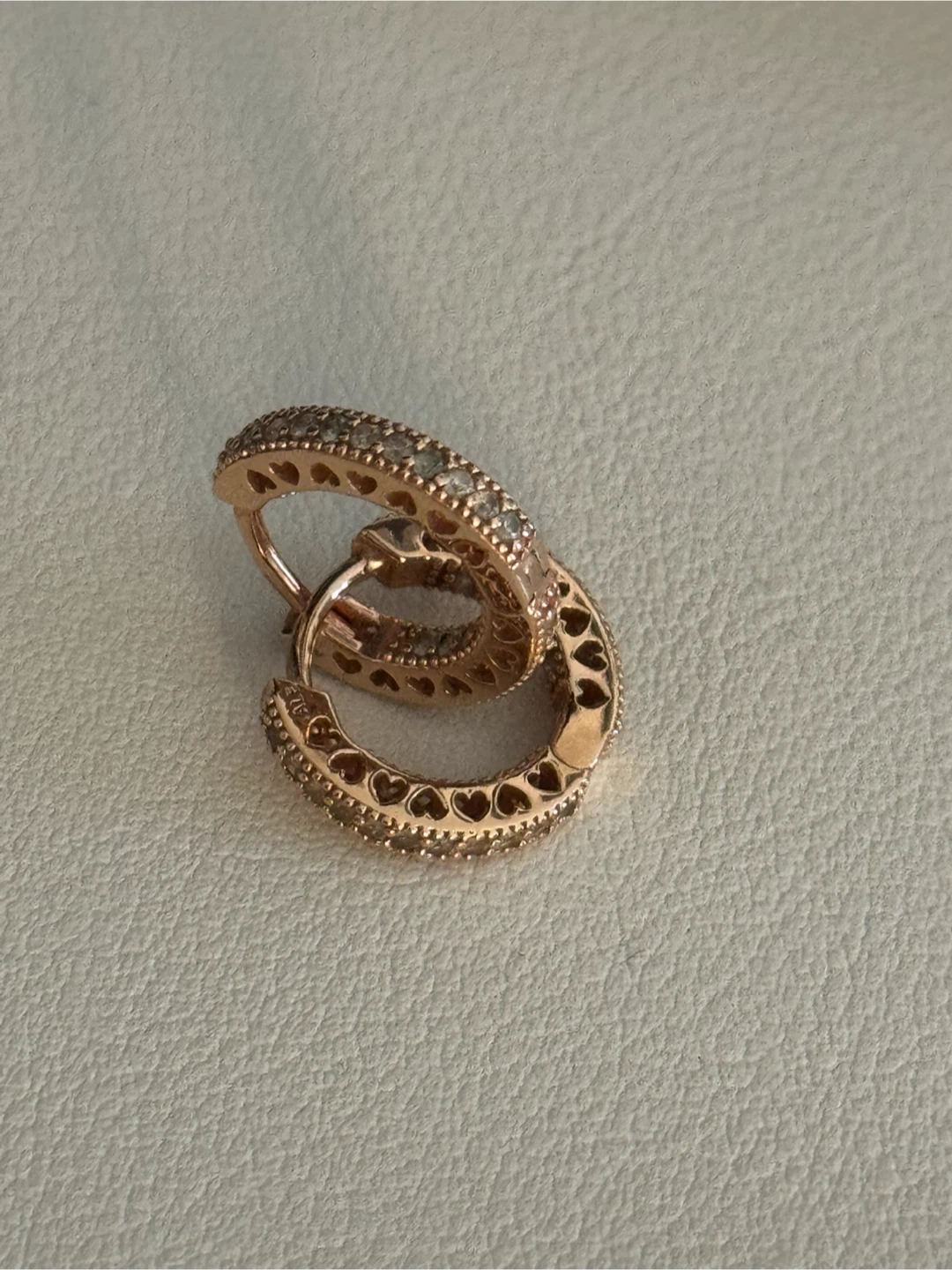 Pandora Rose Gold Heart Hoop Earrings - photo 2
