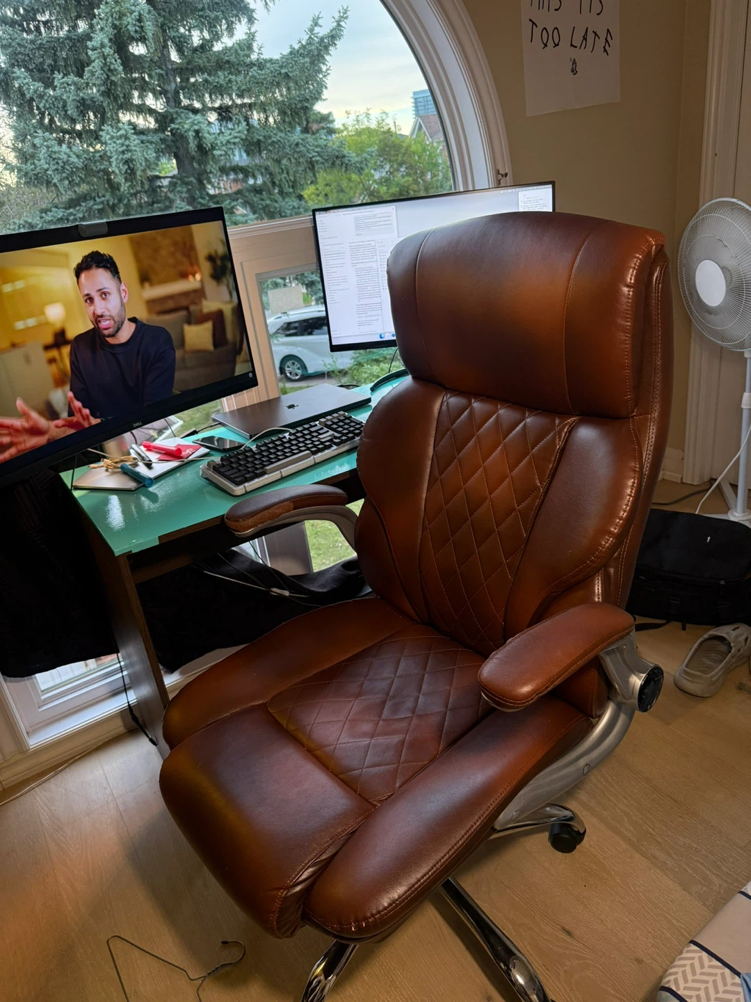 Brown Leather Executive Office Chair - photo 2