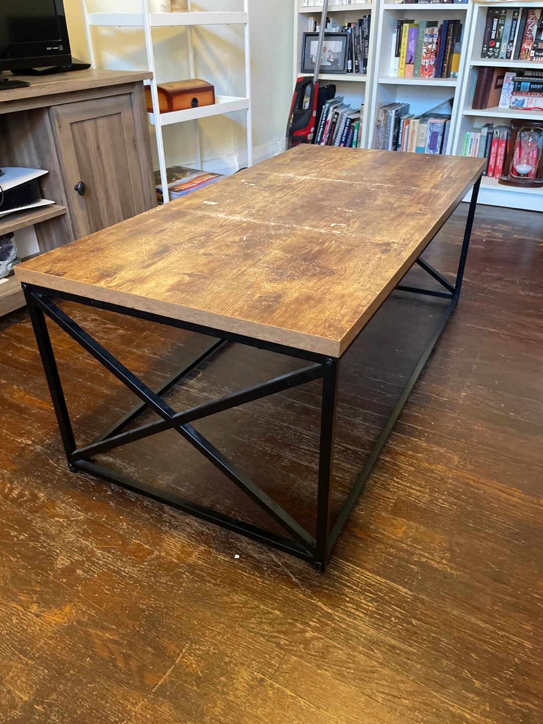 Industrial Coffee Table with Metal Frame - photo 2