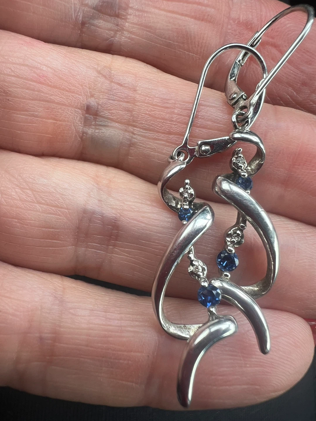 925 Silver and sapphires, diamonds Jewellery Set - photo 2