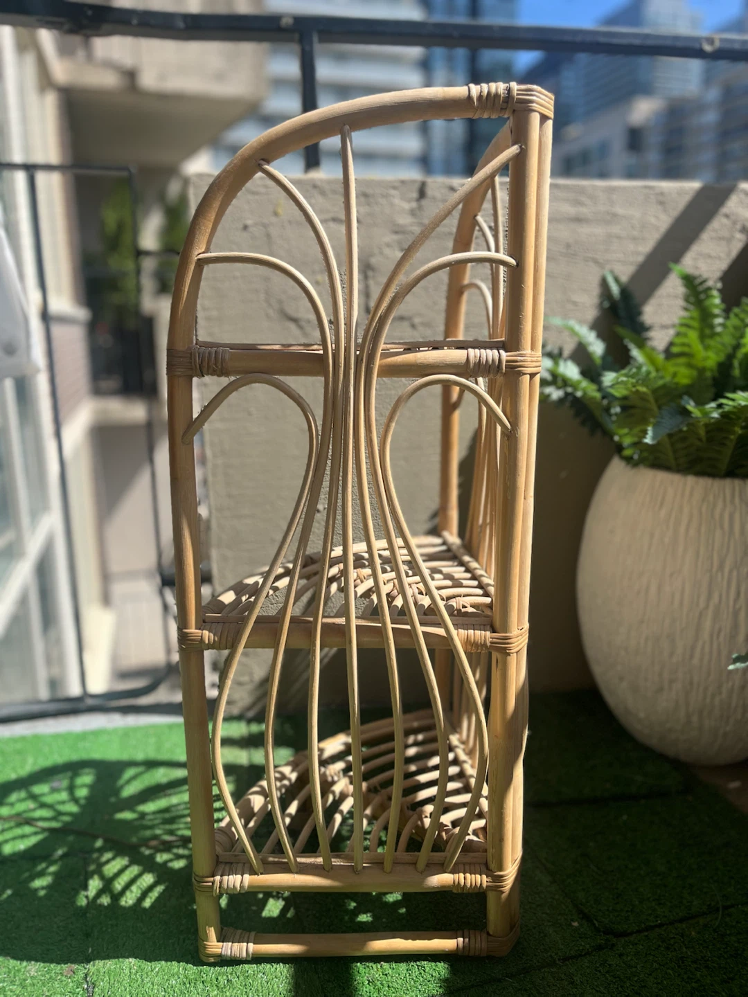 Vintage Rattan & Bamboo 3-Tier Display/Plant Stand - photo 2