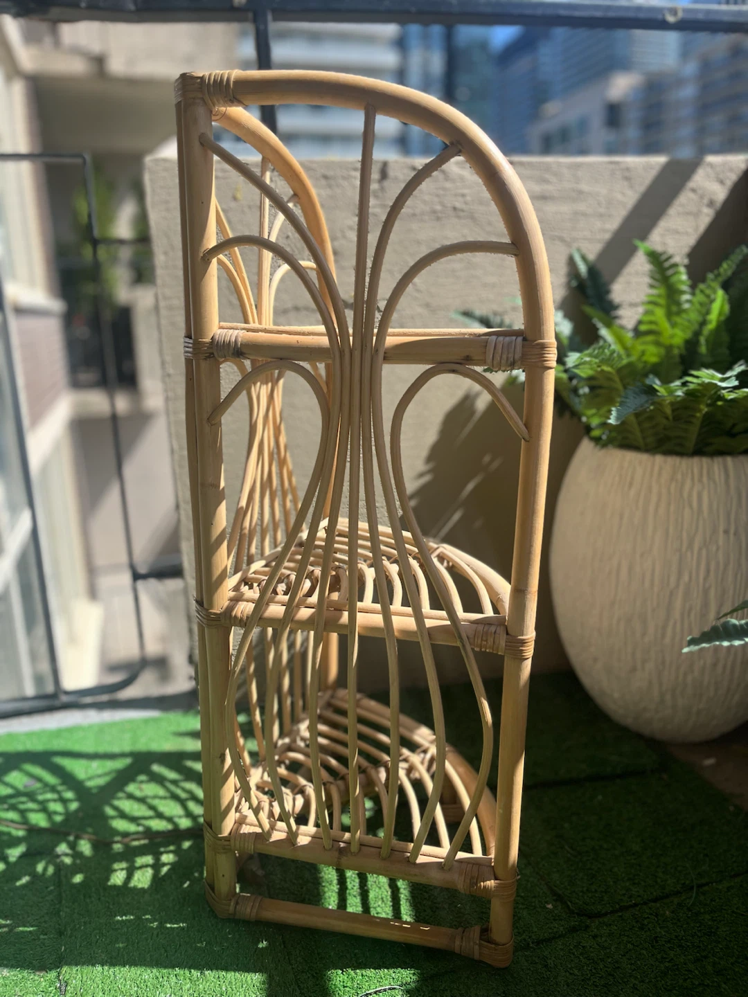 Vintage Rattan & Bamboo 3-Tier Display/Plant Stand - photo 3