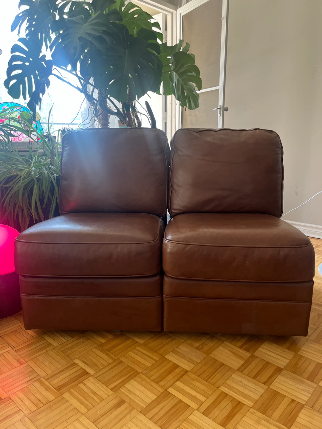 Vintage Brown Lounge Chairs – Pair