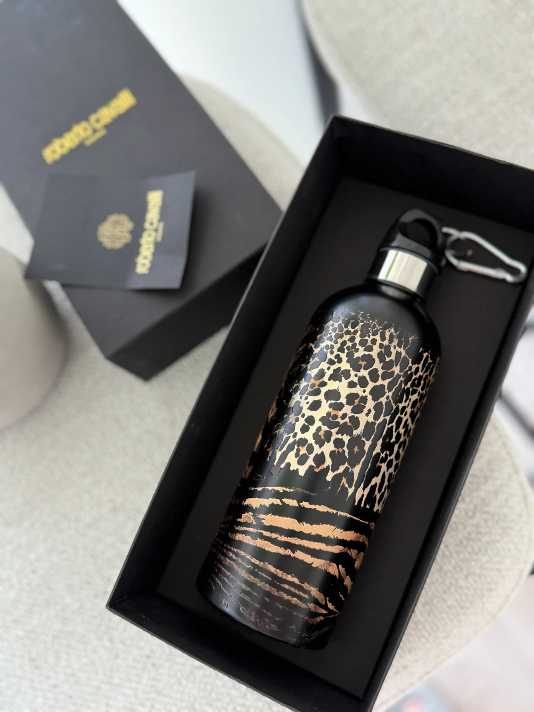 Roberto Cavalli Animal Print Water Bottle