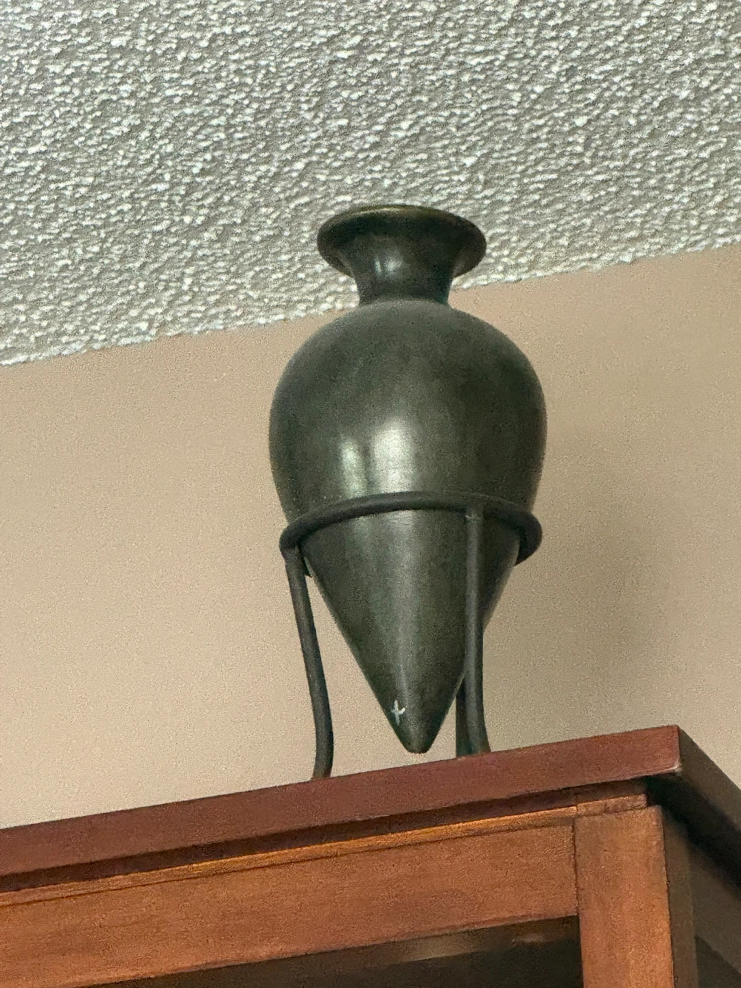 Metal Decorative Vase on Stand