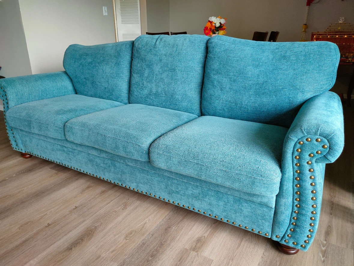 Turquoise Three-Seater Sofa