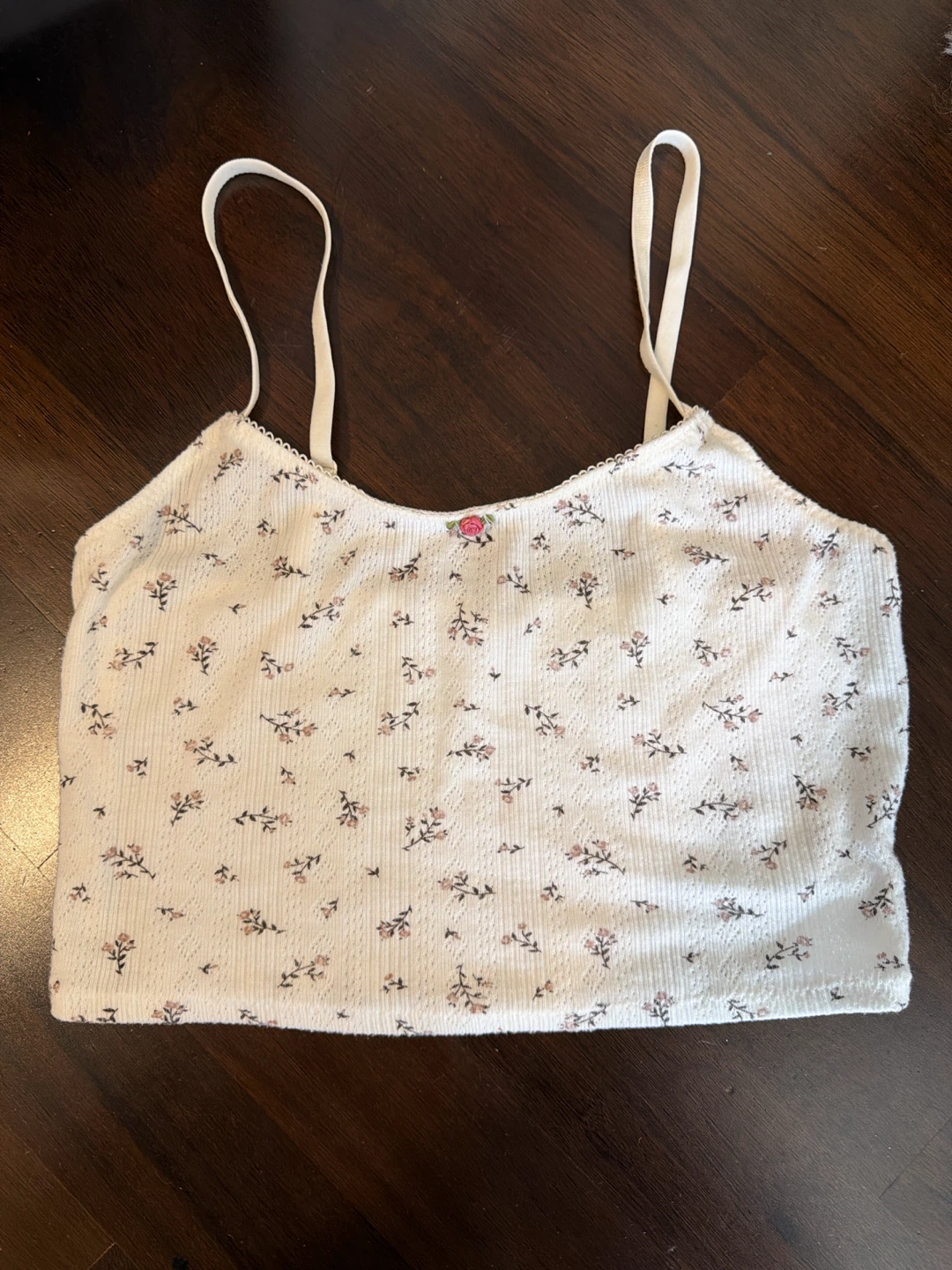 Floral pattern camisole crop top