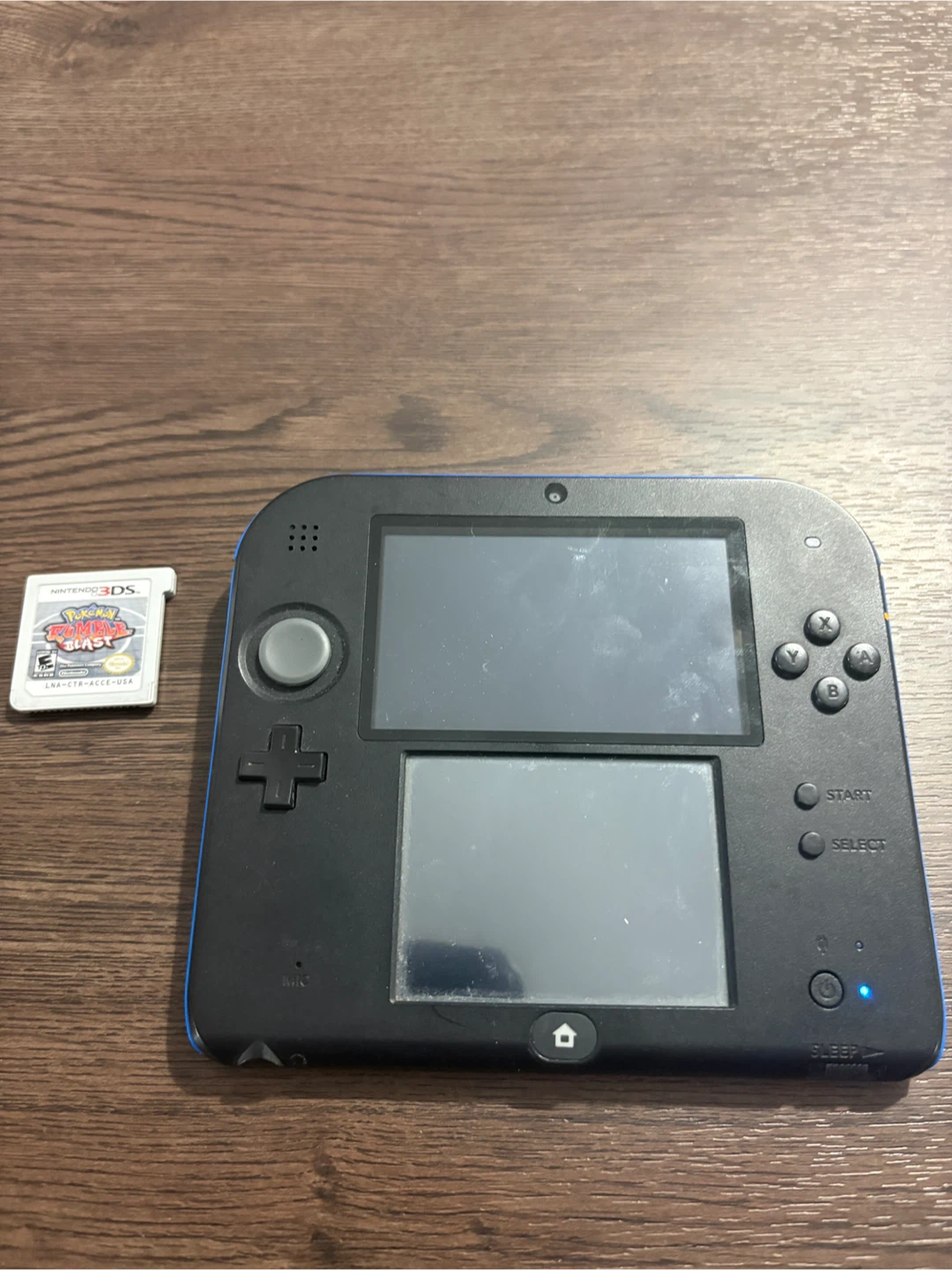 Nintendo 2DS Black and Blue with Pokemon Rumble Blast - photo 2