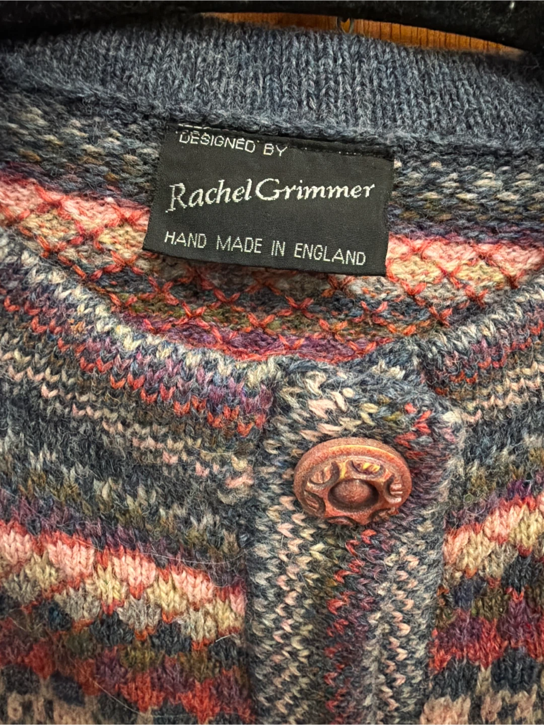 Rachel Grimmer Hand Made Wool Patterned Cardigan - photo 2