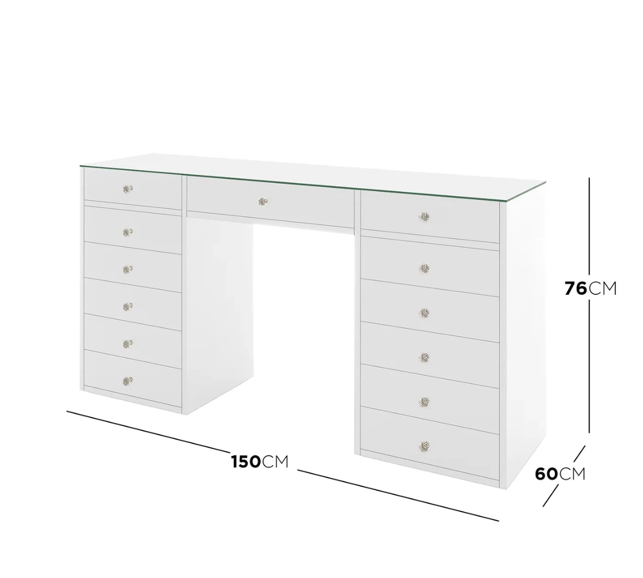 White Makeup Vanity Desk with Mirror and Drawers - photo 5