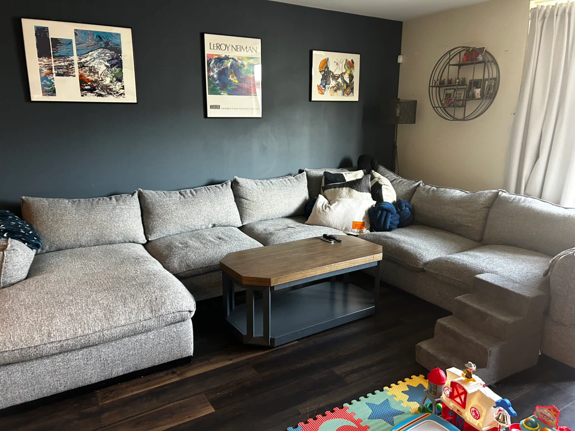 Large Gray Sectional Sofa - photo 2