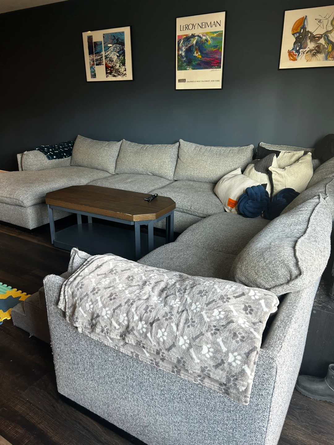 Large Gray Sectional Sofa - photo 5