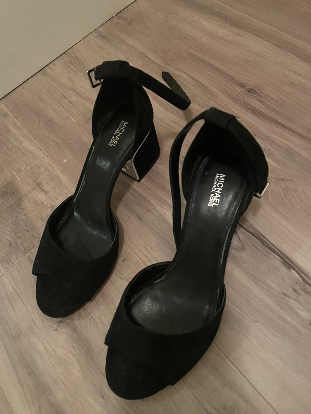 Michael Kors black suede heels size 10