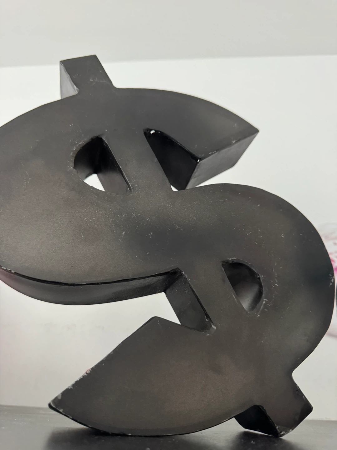 Black Dollar Sign Decorative Figurine