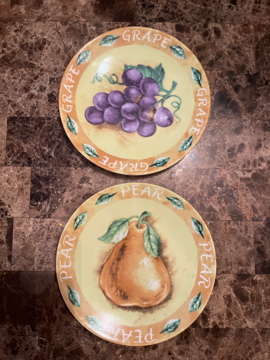 Vintage Hand-Painted Fruit Salad Plates 4 Tuscan Cottagecore - photo 4